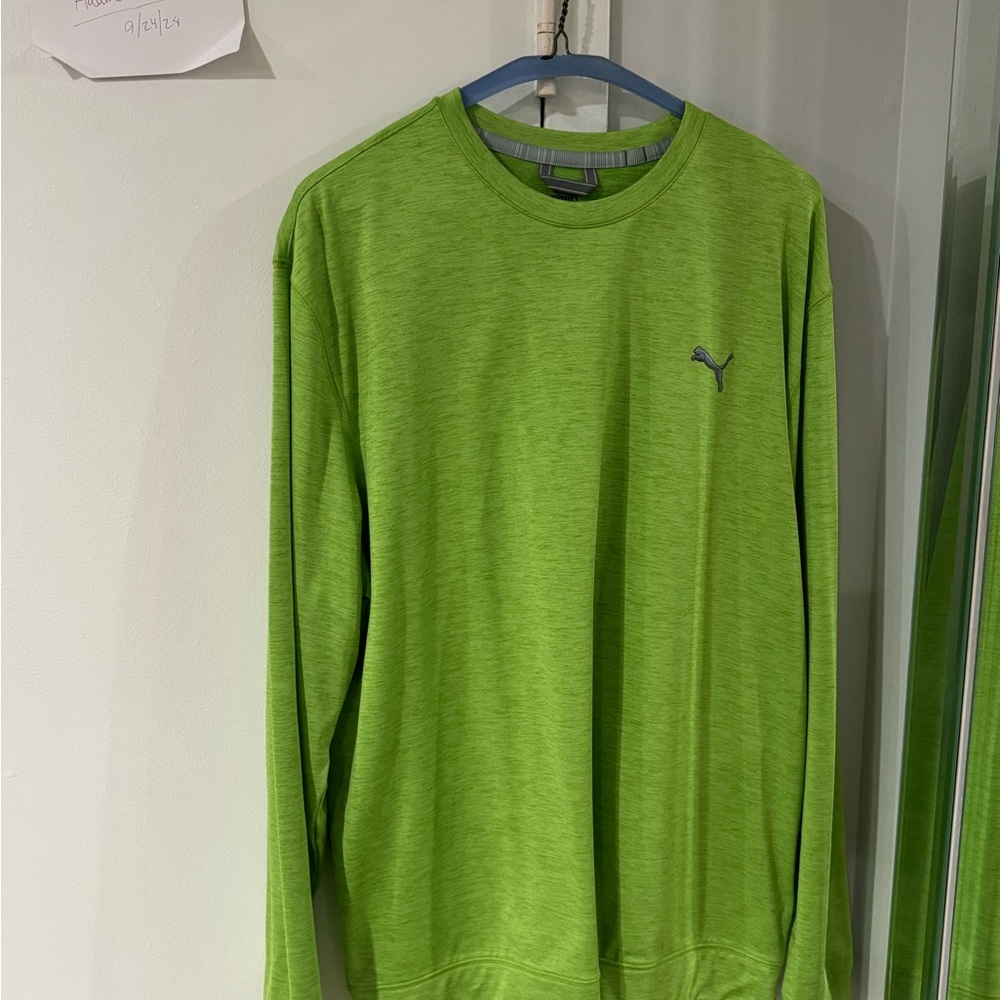 Puma Golf Men's High Rise Cloudspun Golf Crewneck - Light Green